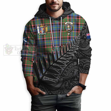 Glass Crest Tartan Hoodie with New Zealand Silver Fern Half Style