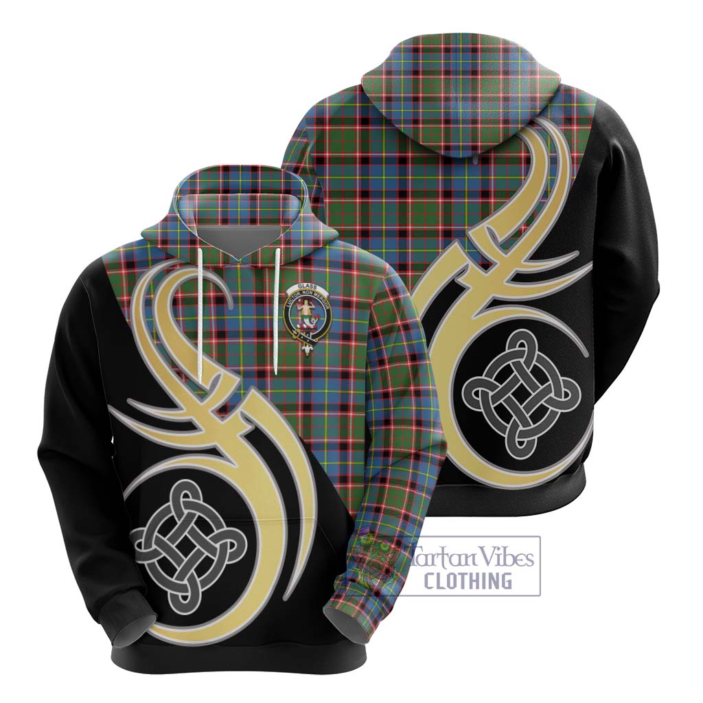 Glass Tartan Hoodie with Family Crest and Celtic Symbol Style - Tartan Vibes Clothing