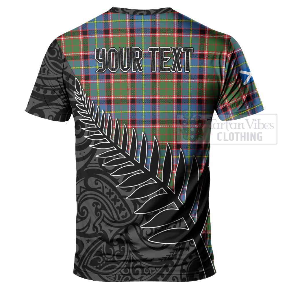 Tartan Vibes Clothing Glass Crest Tartan T-Shirt with New Zealand Silver Fern Half Style