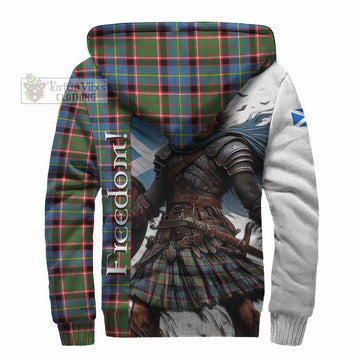 Glass Crest Tartan Sherpa Hoodie Inspired by the Freedom of Scottish Warrior