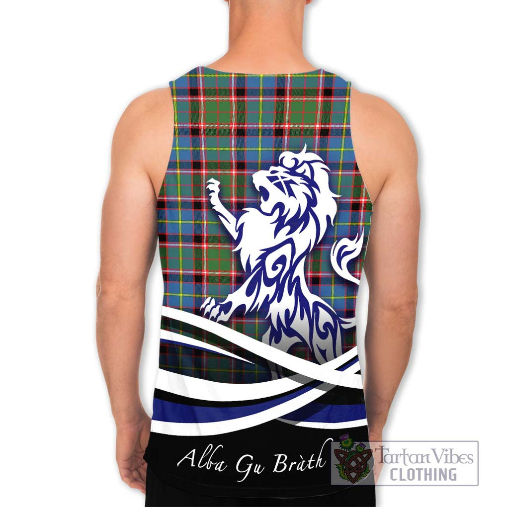 Glass Tartan Men's Tank Top with Alba Gu Brath Regal Lion Emblem - Tartanvibesclothing Shop