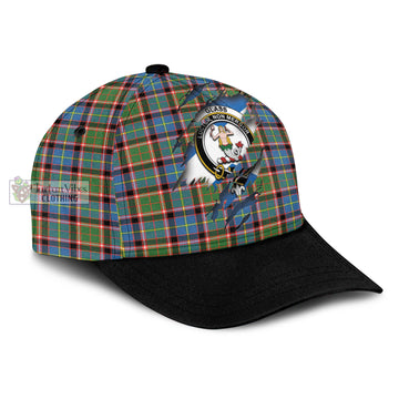 Glass Tartan Classic Cap with Family Crest In Me Style