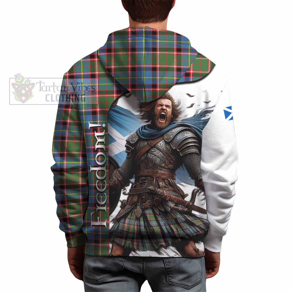 Tartan Vibes Clothing Glass Crest Tartan Hoodie Inspired by the Freedom of Scottish Warrior