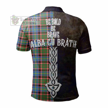 Glass Tartan Family Crest Polo Shirt Alba Gu Brath Be Brave Lion Ancient Style - Tartan Vibes Clothing