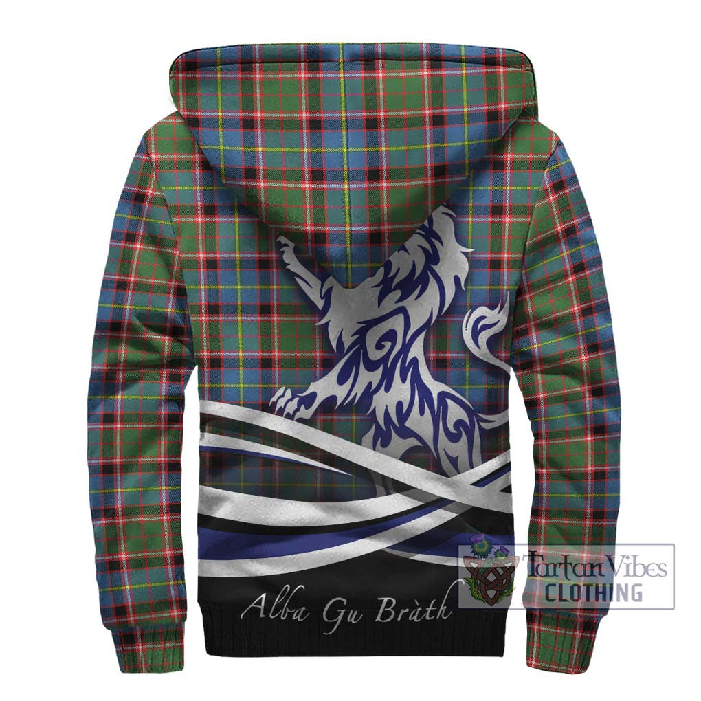 Glass Tartan Sherpa Hoodie with Alba Gu Brath Regal Lion Emblem - Tartanvibesclothing Shop