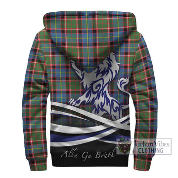 Glass Tartan Sherpa Hoodie with Alba Gu Brath Regal Lion Emblem