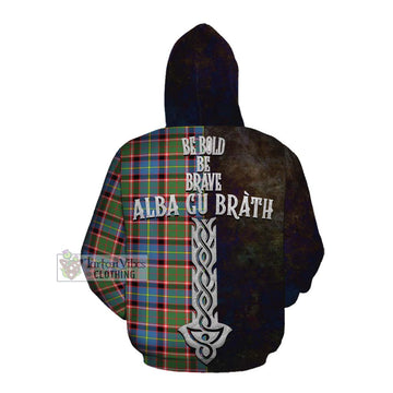 Glass Tartan Family Crest Cotton Hoodie Alba Gu Brath Be Brave Lion Ancient Style Pullover Hoodie - Tartan Vibes Clothing