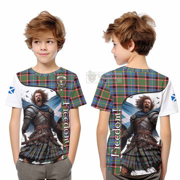 Glass Crest Tartan Kid T-Shirt Inspired by the Freedom of Scottish Warrior