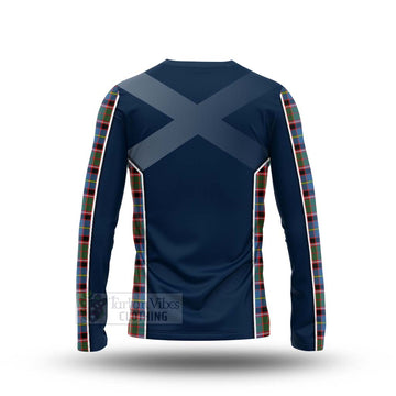Glass Tartan Long Sleeve T-Shirt with Family Crest and Scottish Thistle Vibes Sport Style - Tartan Vibes Clothing