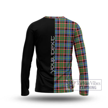 Glass Tartan Long Sleeve T-Shirt with Family Crest and Half Of Me Style - Tartan Vibes Clothing