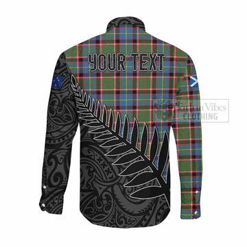 Glass Crest Tartan Long Sleeve Button Shirt with New Zealand Silver Fern Half Style