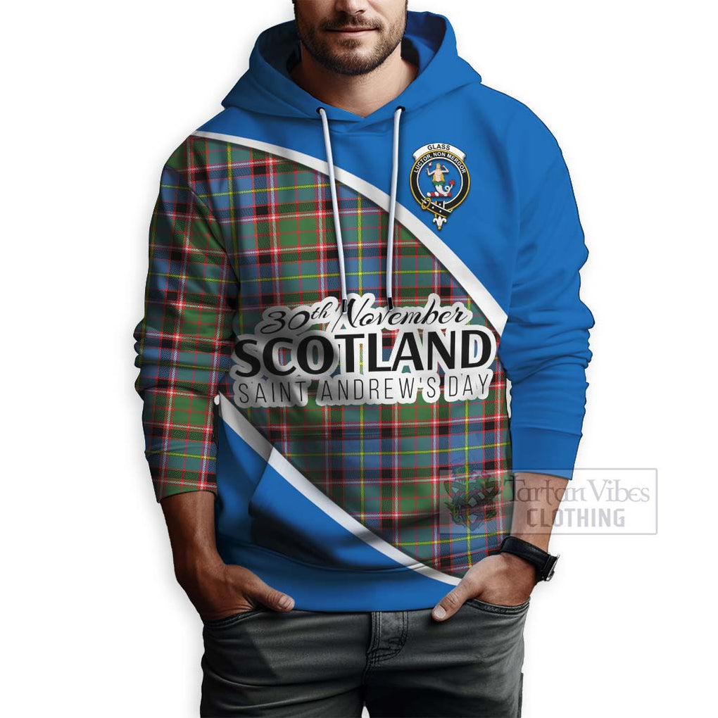 Tartan Vibes Clothing Glass Family Crest Tartan Hoodie Celebrate Saint Andrew's Day in Style