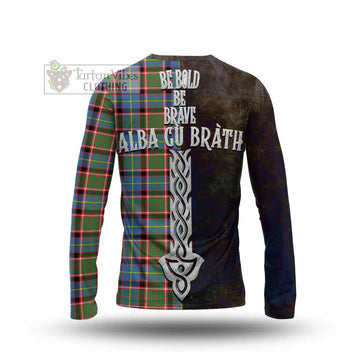 Glass Tartan Family Crest Long Sleeve T-Shirt Alba Gu Brath Be Brave Lion Ancient Style - Tartan Vibes Clothing