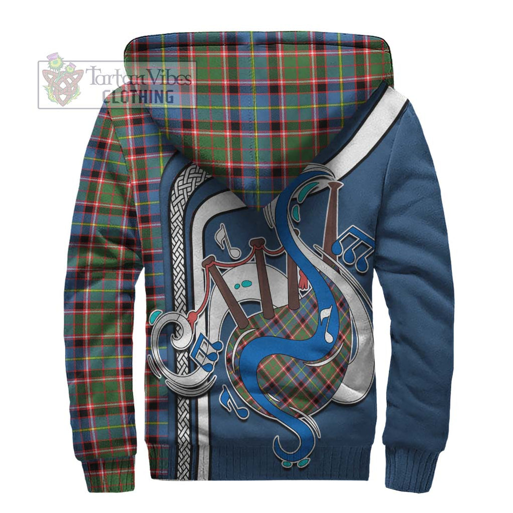 Glass Tartan Sherpa Hoodie with Epic Bagpipe Style - Tartanvibesclothing Shop