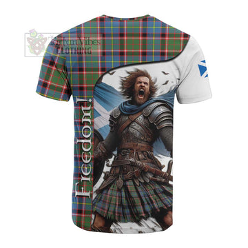 Glass Crest Tartan Cotton T-shirt Inspired by the Freedom of Scottish Warrior