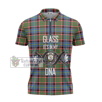 Glass Tartan Zipper Polo Shirt with Family Crest DNA In Me Style