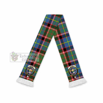 Glass Tartan Ruffneck Scarf with Family Crest - Tartan Vibes Clothing