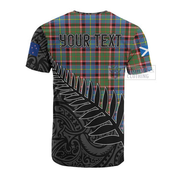 Glass Crest Tartan Cotton T-shirt with New Zealand Silver Fern Half Style