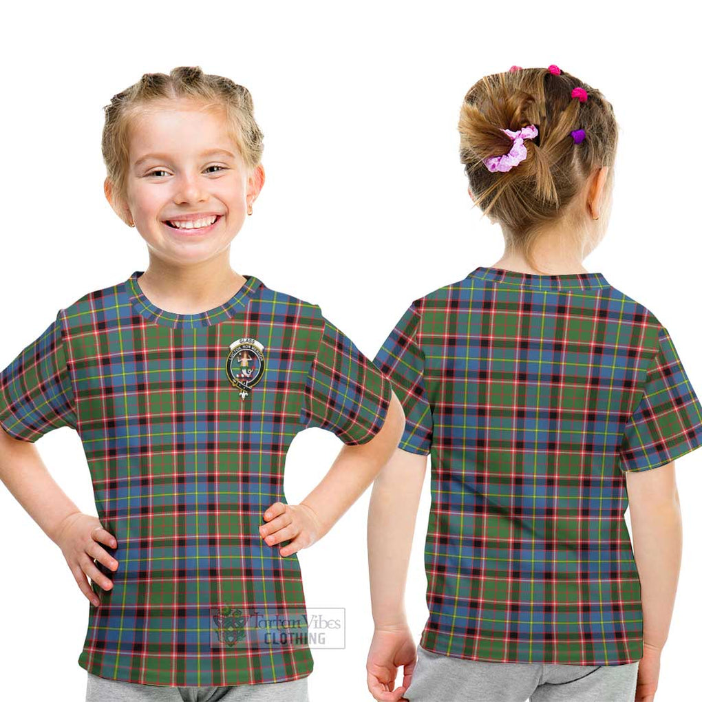 Glass Tartan Kid T-Shirt with Family Crest - Tartan Vibes Clothing