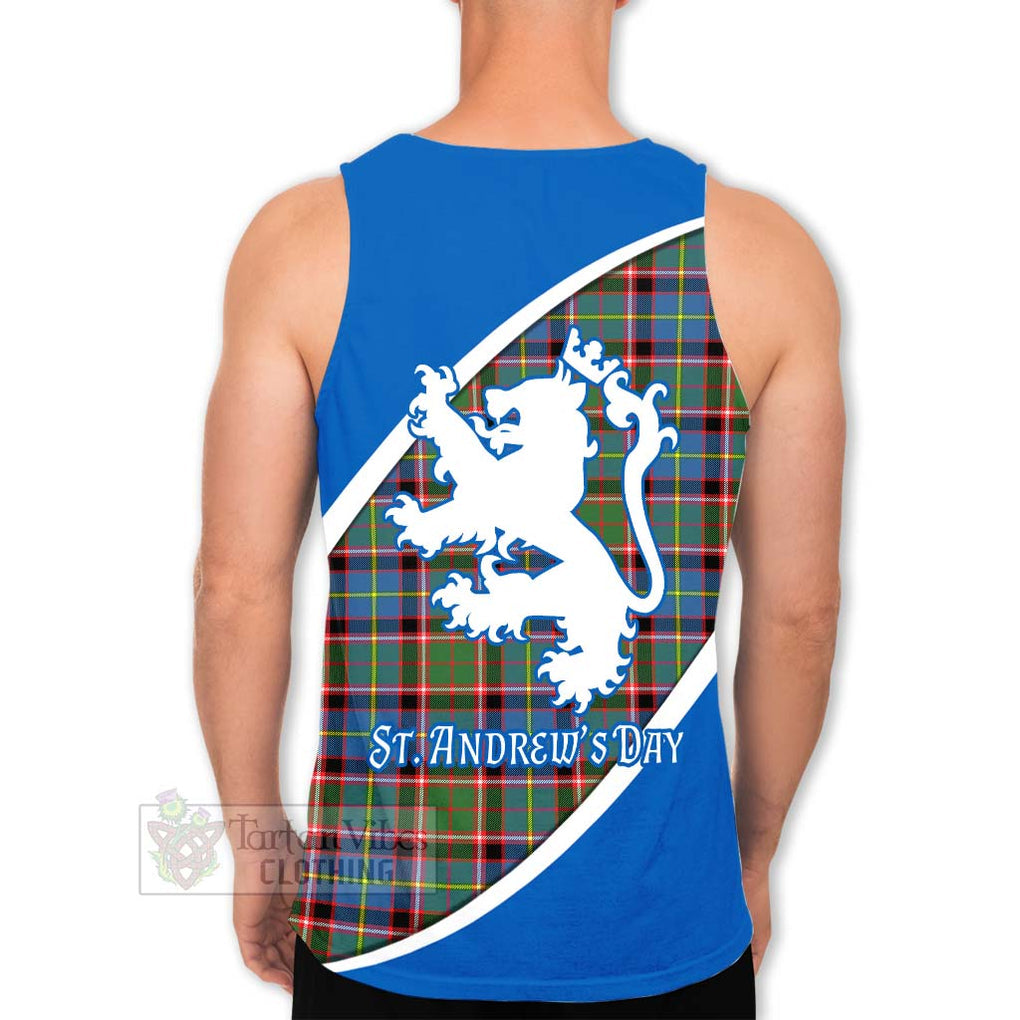 Tartan Vibes Clothing Glass Family Crest Tartan Men's Tank Top Celebrate Saint Andrew's Day in Style