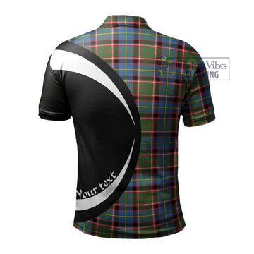 Glass Tartan Men's Polo Shirt with Family Crest Circle Style