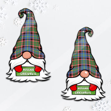 Glass Gnome Christmas Ornament with His Tartan Christmas Hat