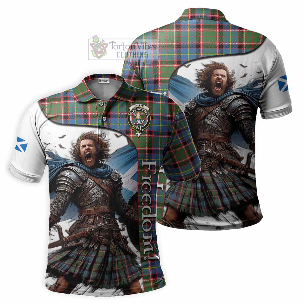 Tartan Vibes Clothing Glass Crest Tartan Polo Shirt Inspired by the Freedom of Scottish Warrior