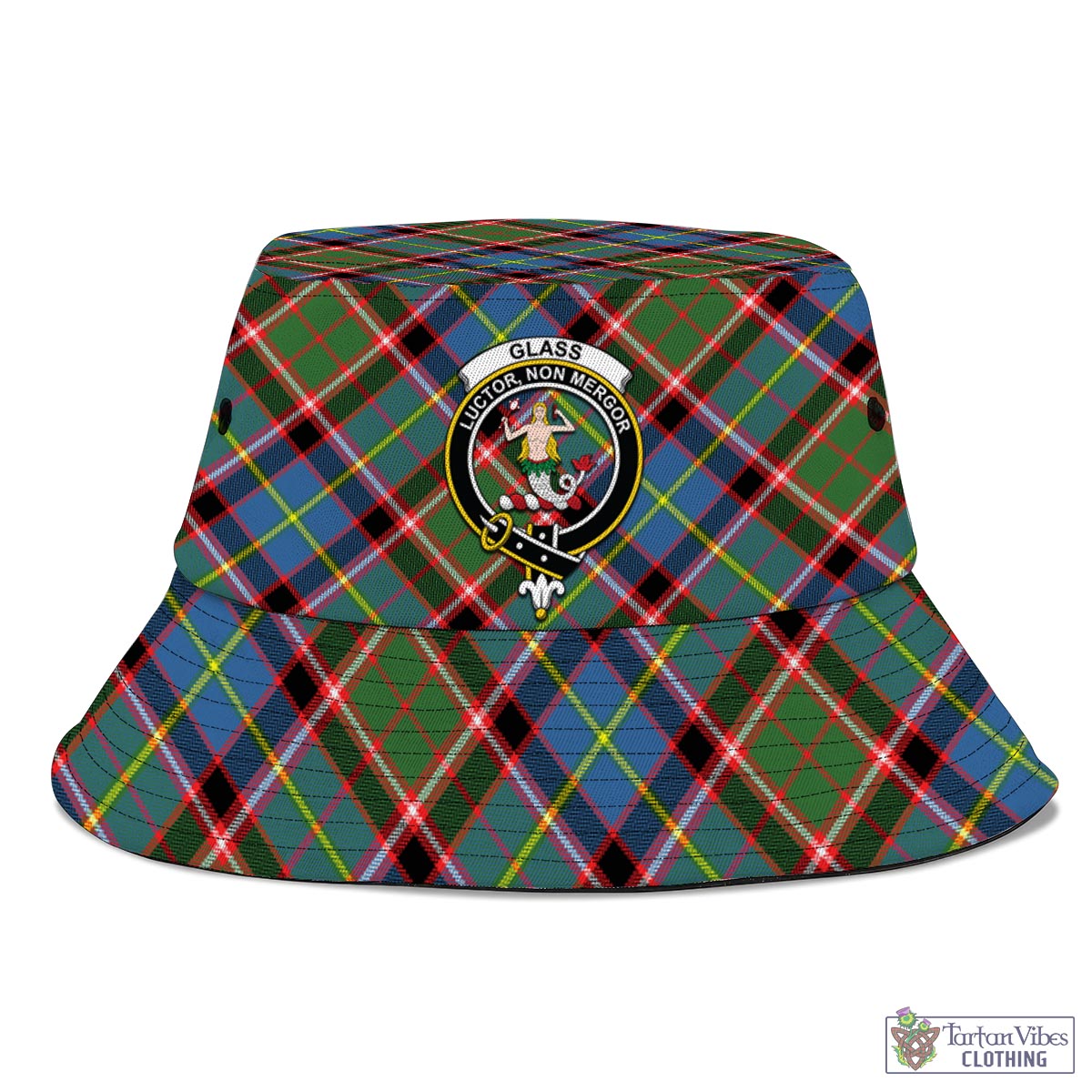 Tartan Vibes Clothing Glass Tartan Bucket Hat with Family Crest