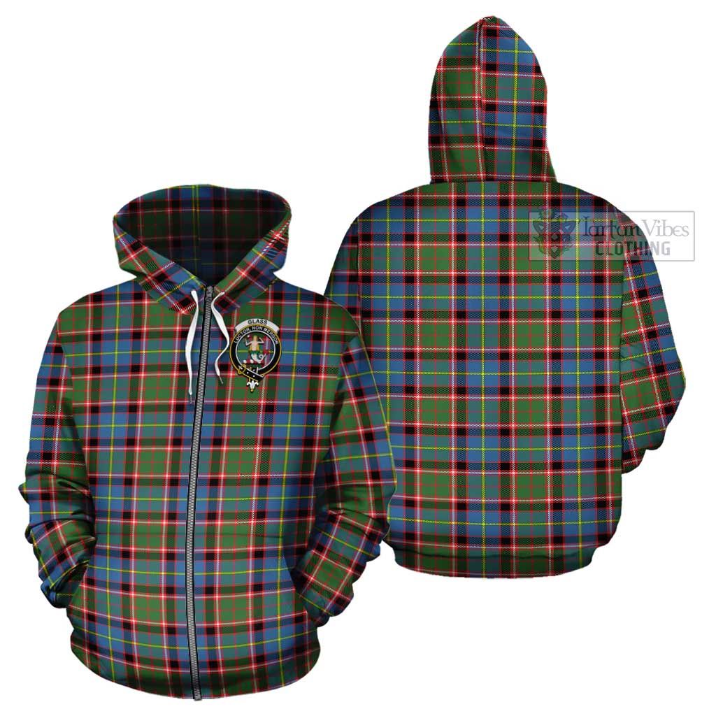 Tartan Vibes Clothing Glass Tartan Cotton Hoodie with Family Crest