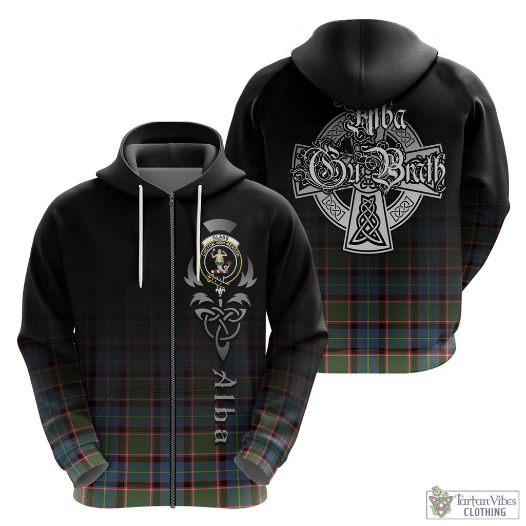 Tartan Vibes Clothing Glass Tartan Hoodie Featuring Alba Gu Brath Family Crest Celtic Inspired