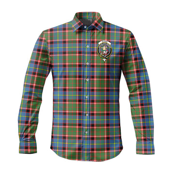 Glass Tartan Long Sleeve Button Up Shirt with Family Crest