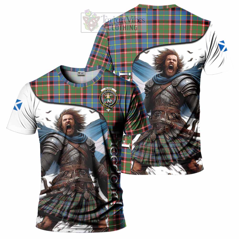 Glass Crest Tartan T-Shirt Inspired by the Freedom of Scottish Warrior