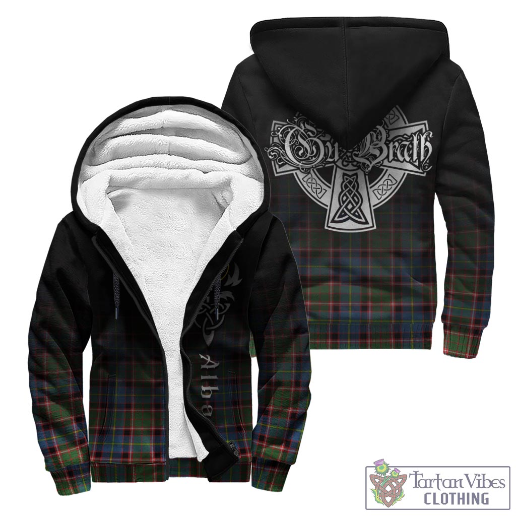 Tartan Vibes Clothing Glass Tartan Sherpa Hoodie Featuring Alba Gu Brath Family Crest Celtic Inspired