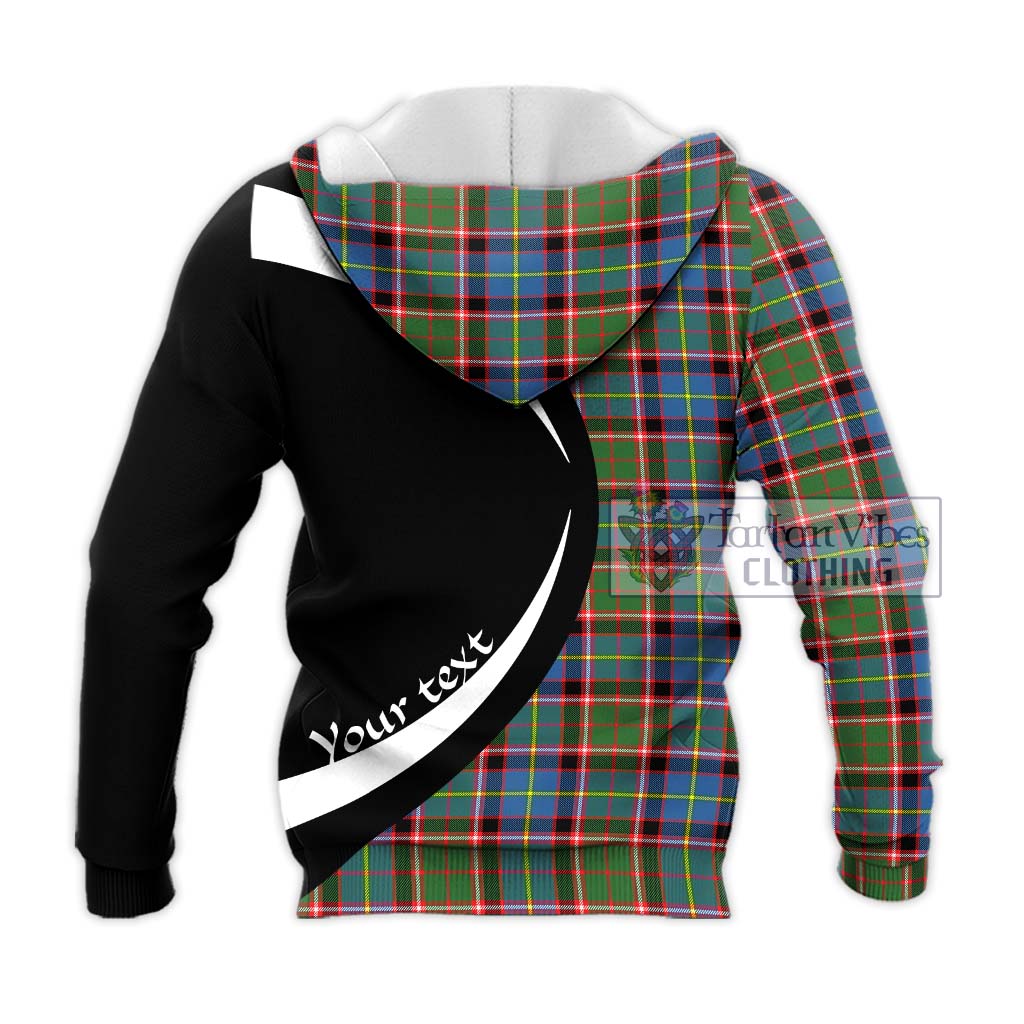 Glass Tartan Knitted Hoodie with Family Crest Circle Style - Tartan Vibes Clothing