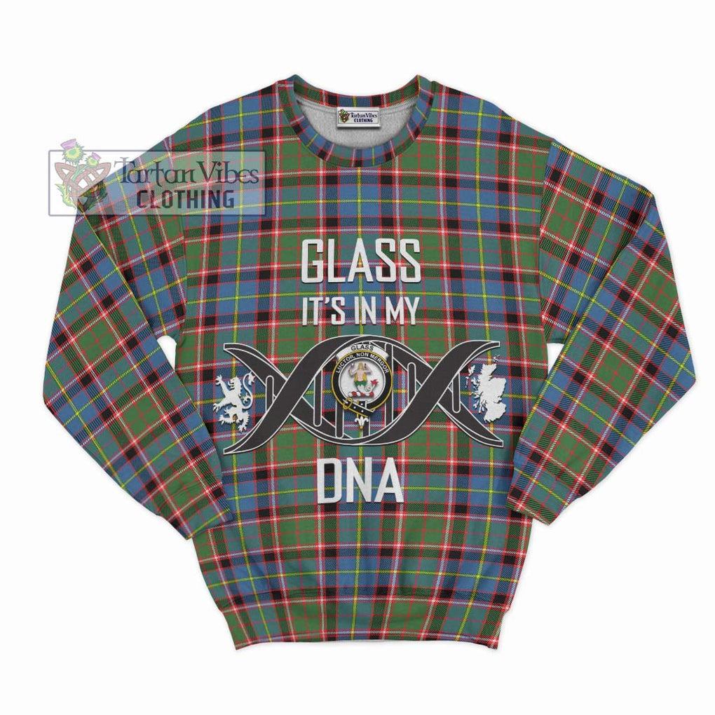 Glass Tartan Sweatshirt with Family Crest DNA In Me Style - Tartanvibesclothing Shop