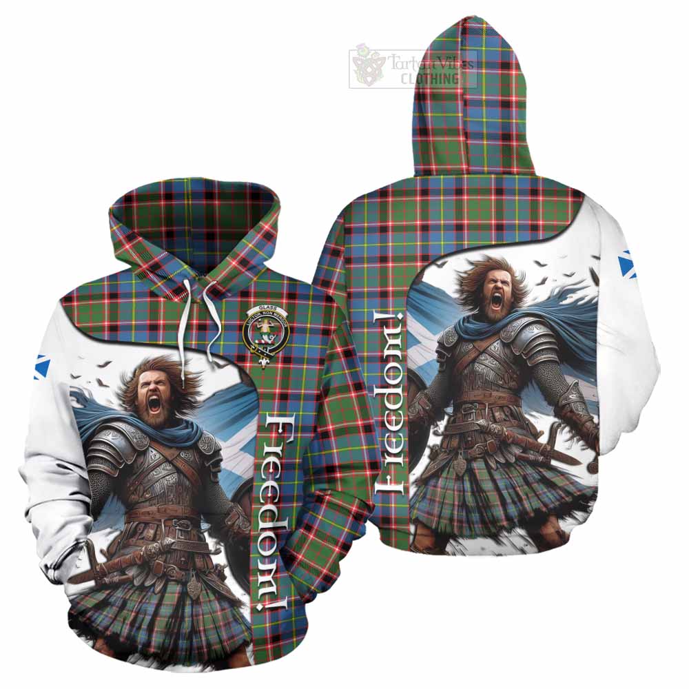 Tartan Vibes Clothing Glass Crest Tartan Hoodie Inspired by the Freedom of Scottish Warrior