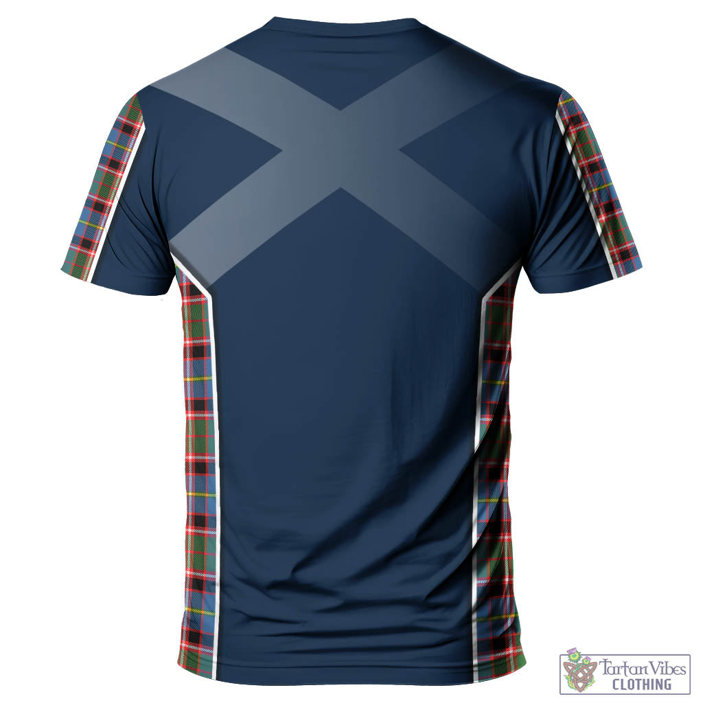 Tartan Vibes Clothing Glass Tartan T-Shirt with Family Crest and Scottish Thistle Vibes Sport Style