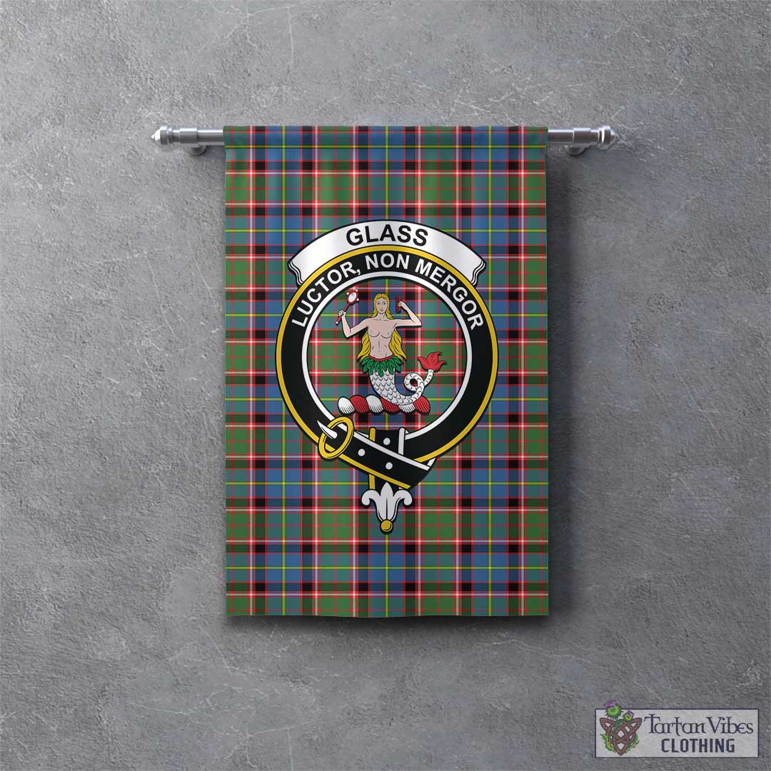 Tartan Vibes Clothing Glass Tartan Gonfalon, Tartan Banner with Family Crest