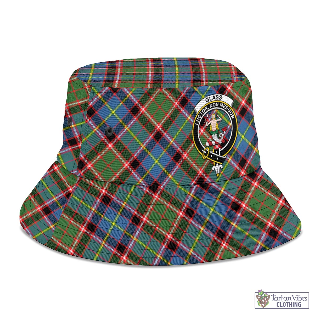 Tartan Vibes Clothing Glass Tartan Bucket Hat with Family Crest