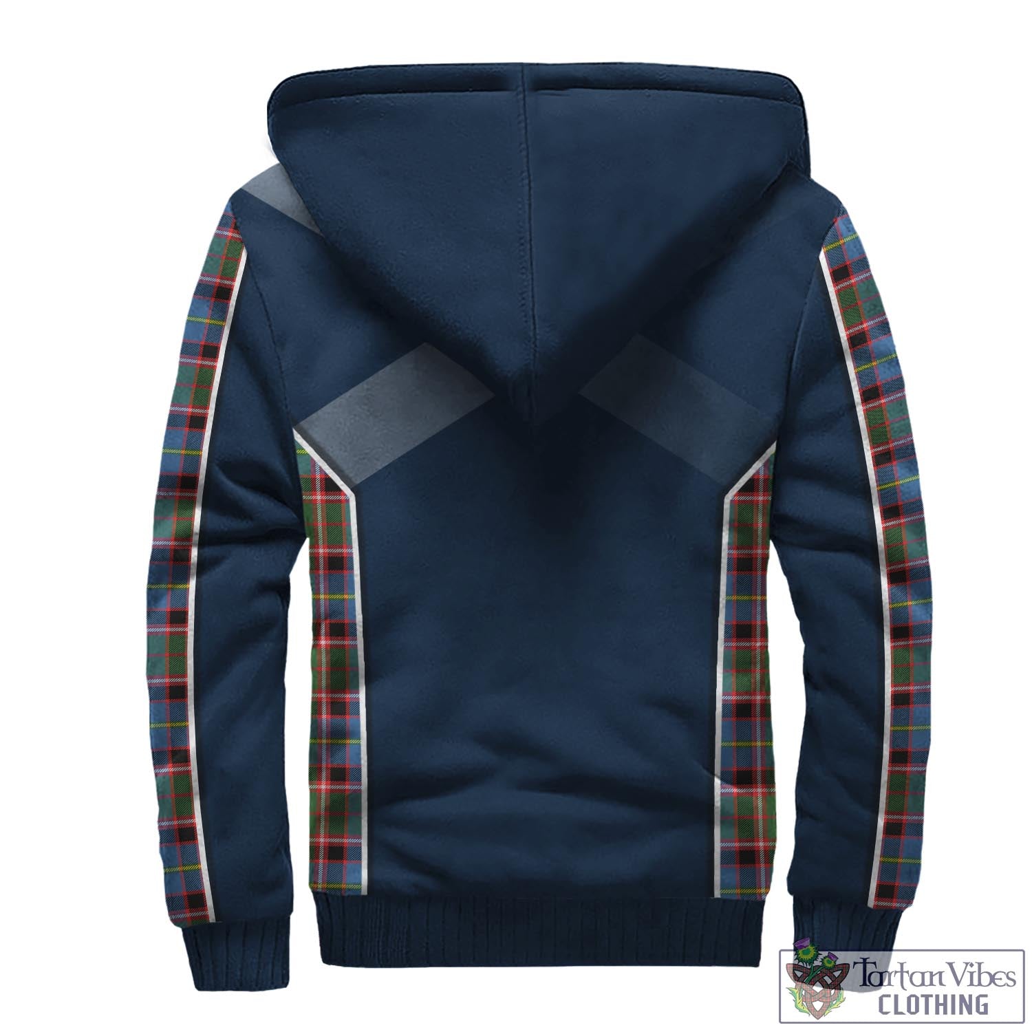 Tartan Vibes Clothing Glass Tartan Sherpa Hoodie with Family Crest and Lion Rampant Vibes Sport Style