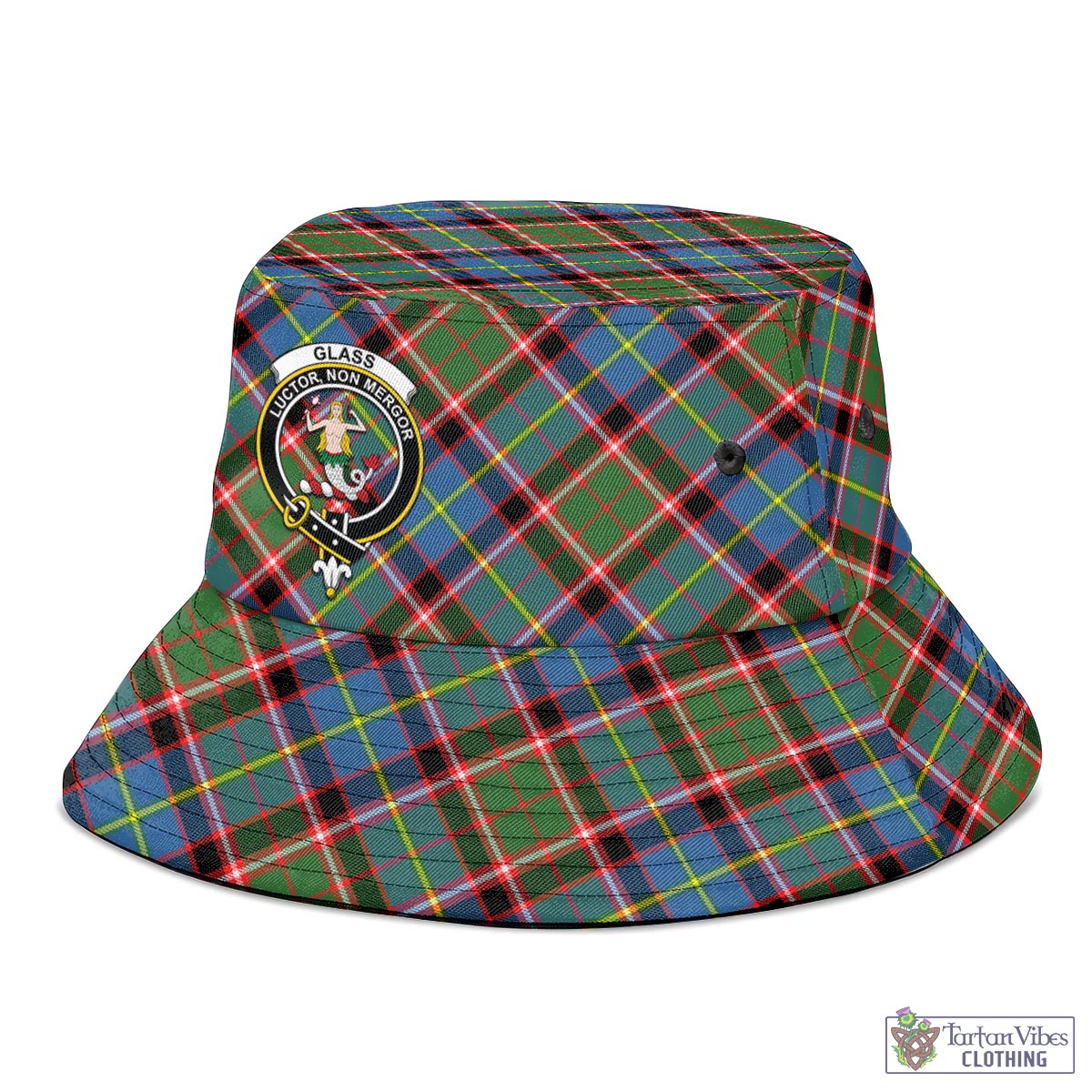 Tartan Vibes Clothing Glass Tartan Bucket Hat with Family Crest