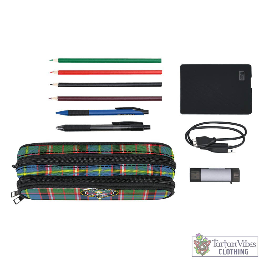 Tartan Vibes Clothing Glass Tartan Pen and Pencil Case with Family Crest