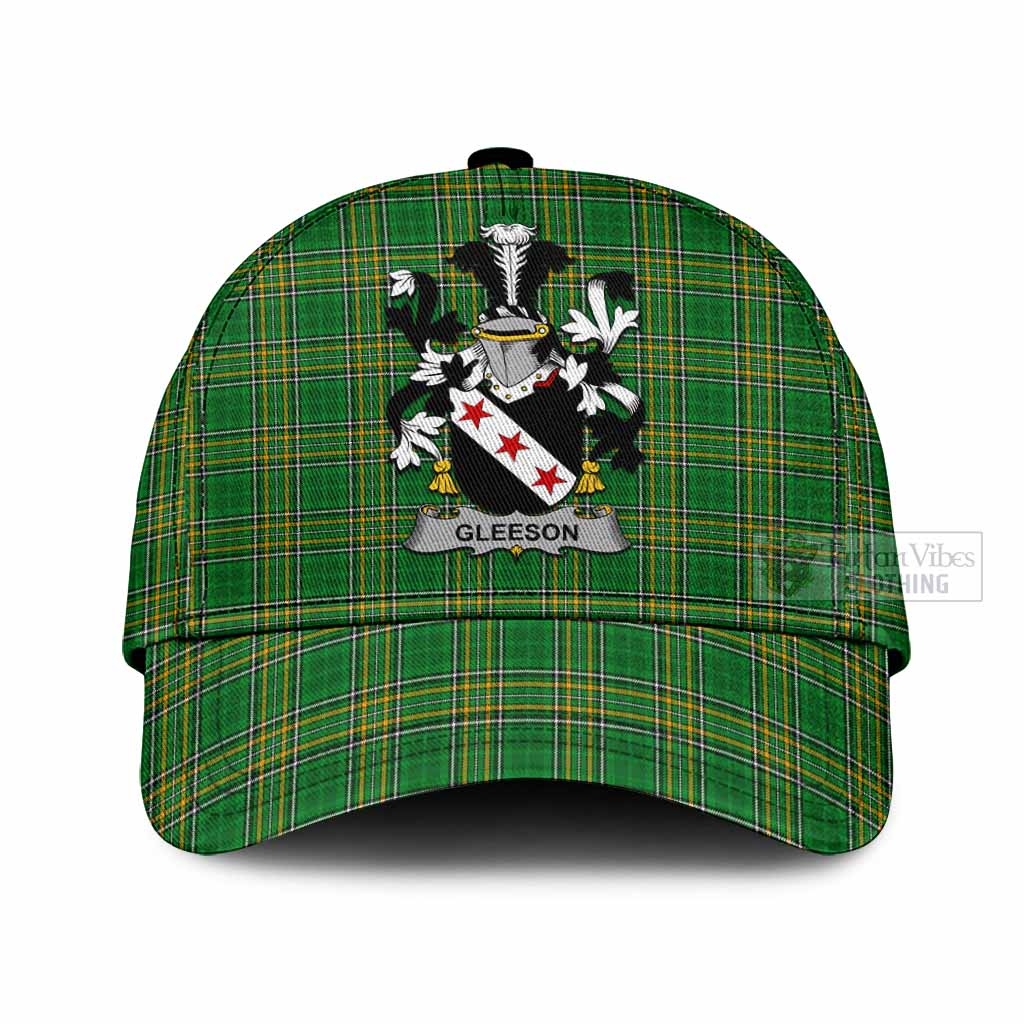 Tartan Vibes Clothing Gleeson Irish Clan Tartan Classic Cap with Coat of Arms