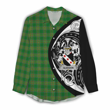 Gleeson Irish Clan Women's Casual Shirt Celtic Circle Style Female - Tartan Vibes Clothing