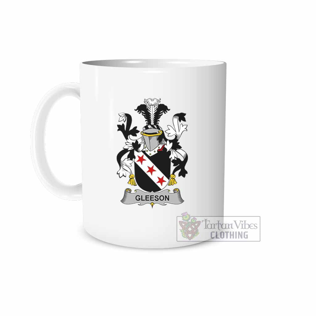 Tartan Vibes Clothing Gleeson Irish Clan Coat of Arms Ceramic Mug