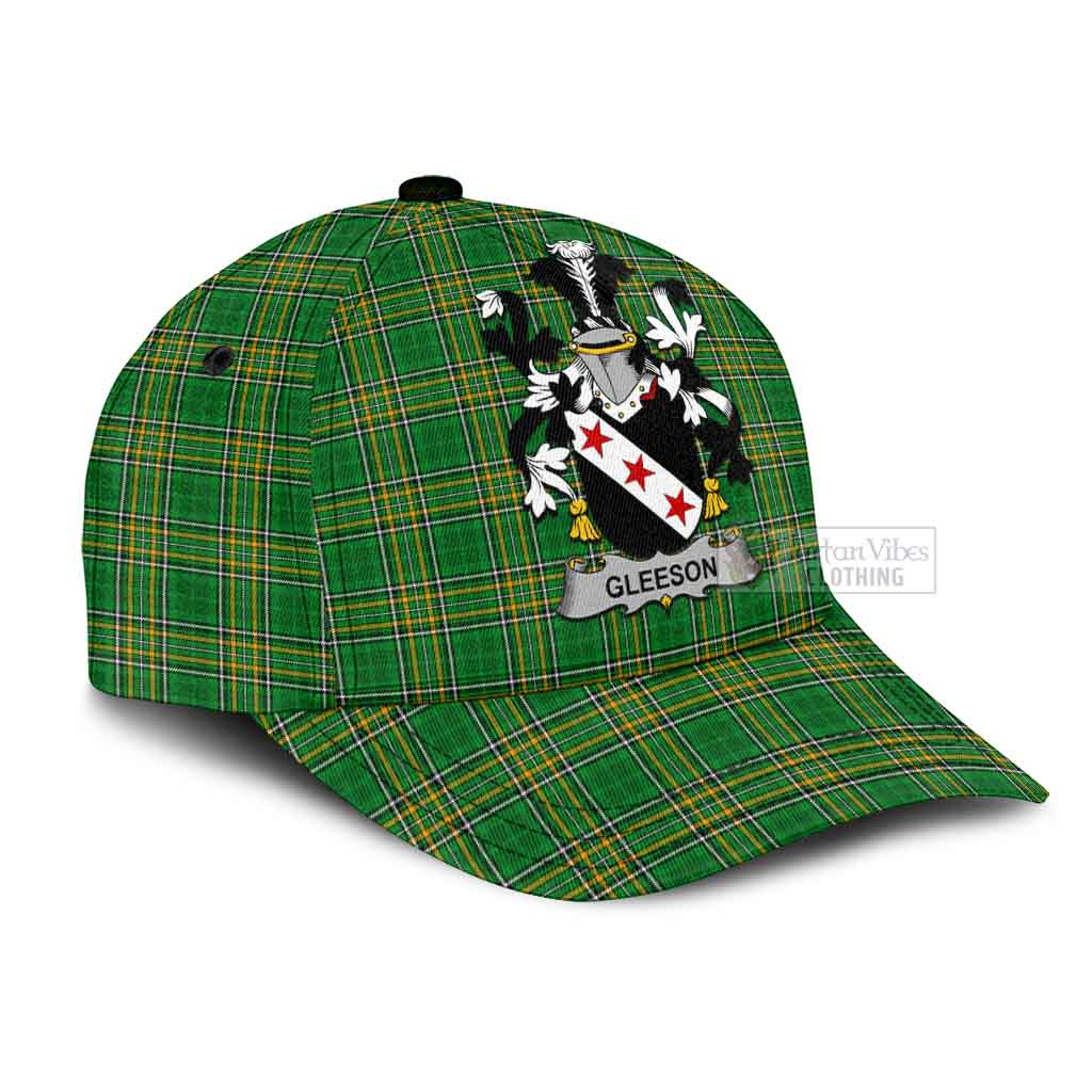 Tartan Vibes Clothing Gleeson Irish Clan Tartan Classic Cap with Coat of Arms