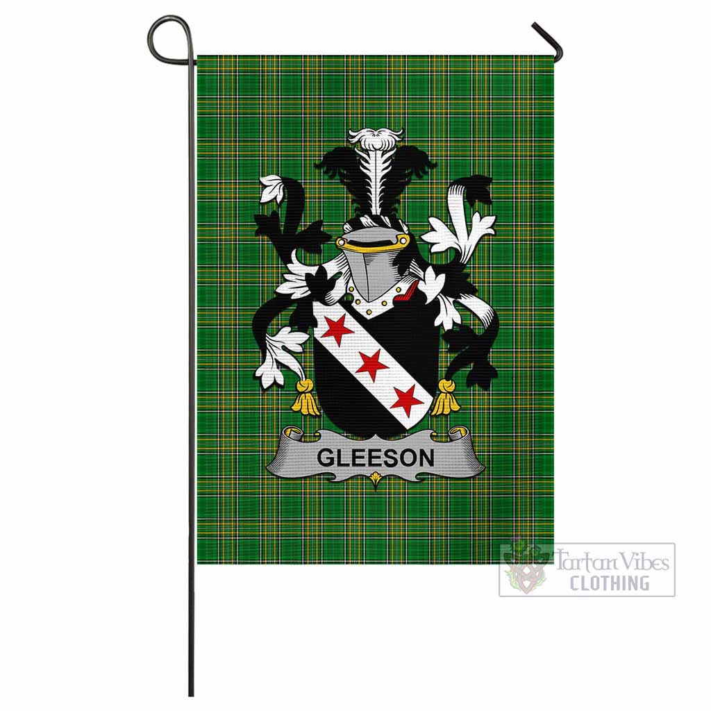 Tartan Vibes Clothing Gleeson Irish Clan Flag with Coat of Arms