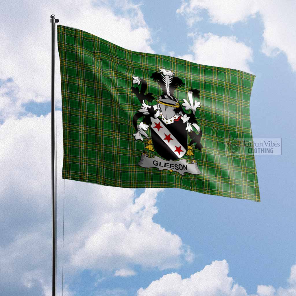 Tartan Vibes Clothing Gleeson Irish Clan Flag with Coat of Arms