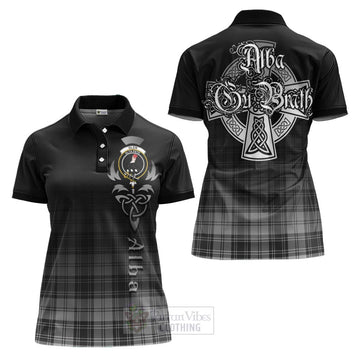 Glen Tartan Women's Polo Shirt Featuring Alba Gu Brath Family Crest Celtic Inspired