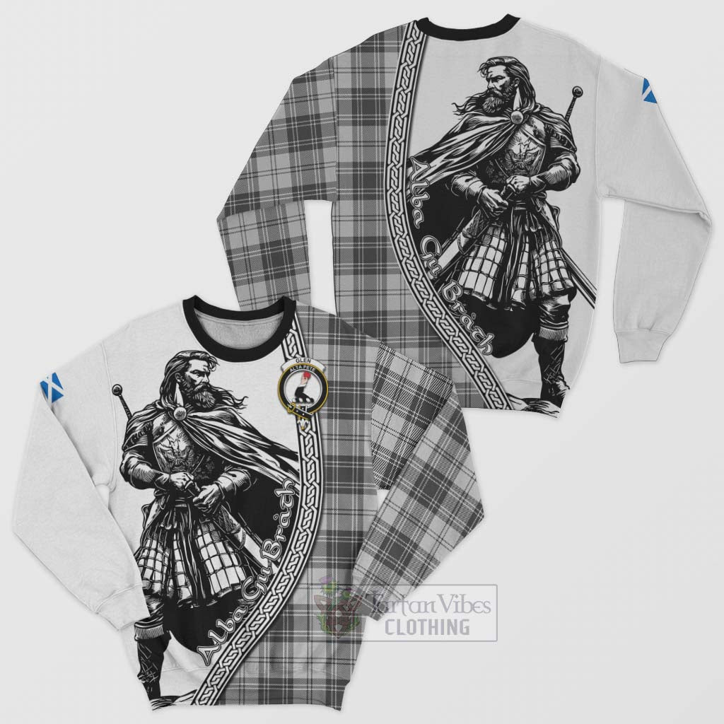 Tartan Vibes Clothing Glen Tartan Clan Crest Sweatshirt with Highlander Warrior Celtic Style